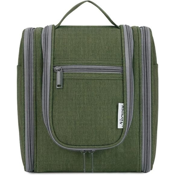 Hanging Travel Toiletry Bag Cosmetic Make up Organizer for Women and Men Green
